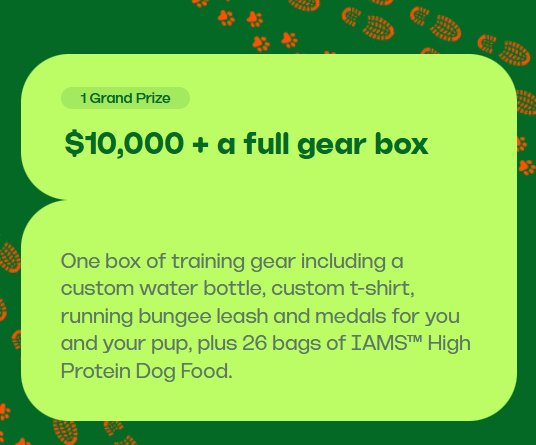 2026 IAMS Strava Dog Run Marathon Sweepstakes - Win $10,000 Cash & More
