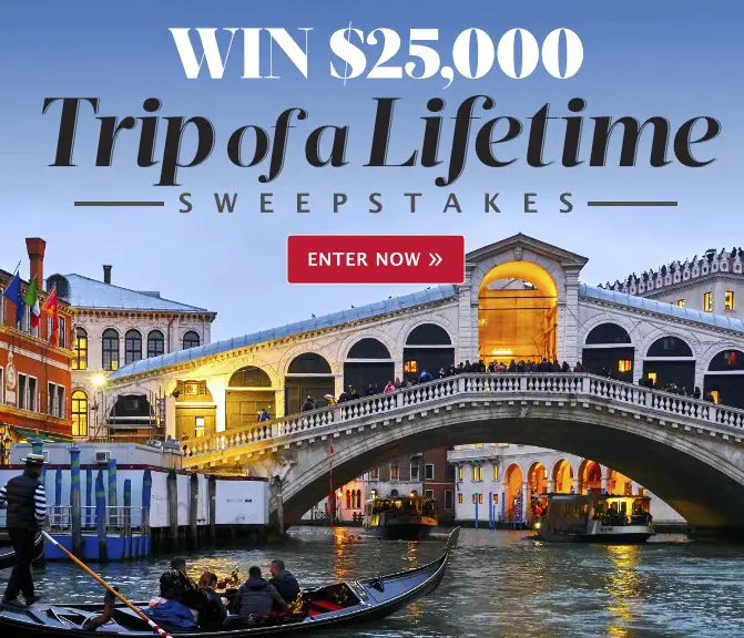 $25,000 Amazing Trip Sweepstakes