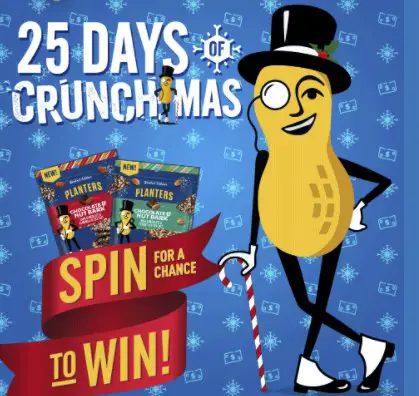$25,000 Planters 25 Days Of Crunchmas Instant Win Sweepstakes