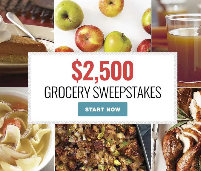 $2,500 Free Food Sweepstakes
