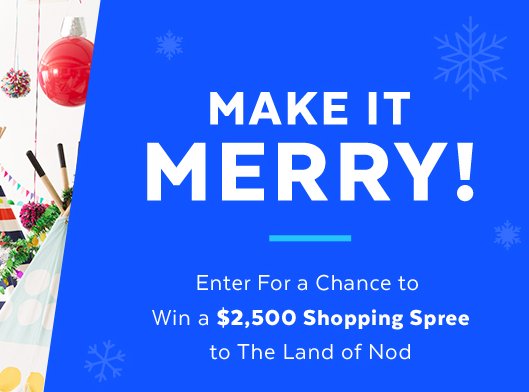 $2,500 Shopping Spree To The Land Of Nod!