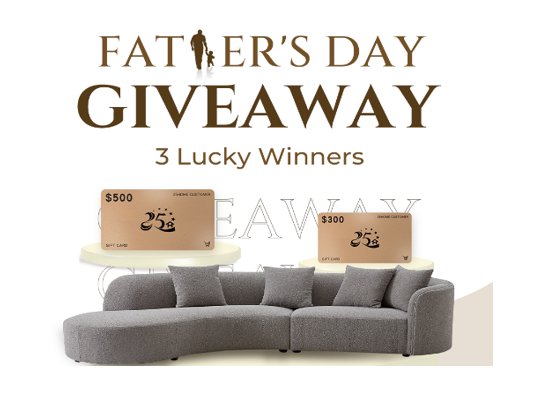 25homefamily Father's Day Giveaway - Win A $2,920 Couch Or A $500 Gift Card