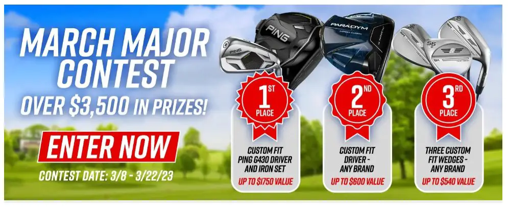 2nd Swing Golf March Major Contest - Win A Custom Driver, Iron Set And More