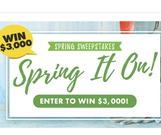 $3,000 Spring It On Sweepstakes