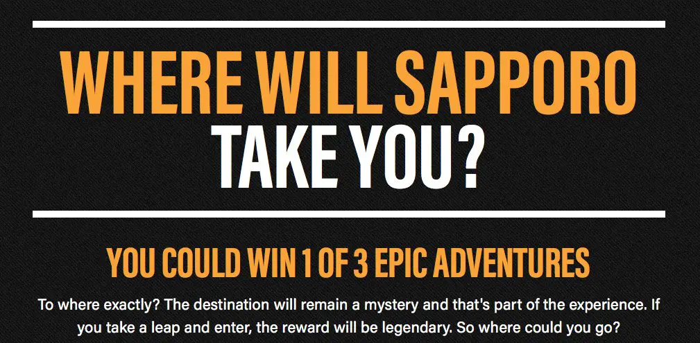 3 Grand Winners in the Sapporo Mystery Trip Sweepstakes 2016!