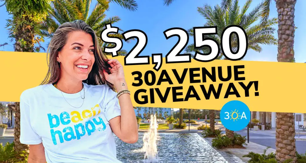 30A x 30Avenue Giveaway - Win A $2,250 Shopping Spree Package From 30A & 30Avenue