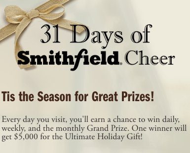 31 Days Of Smithfield Cheer Sweepstakes