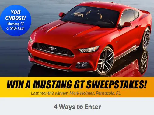 $40,000 Value! You Pick: Mustang or Cash