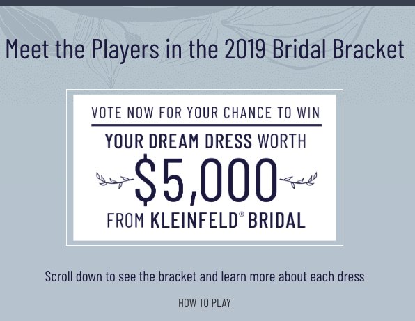 $5,000 Bridal Bracket Sweepstakes