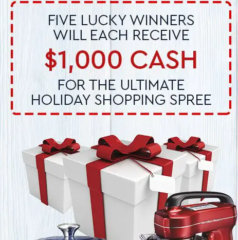 $5,000 Holiday Shopping Spree Sweepstakes