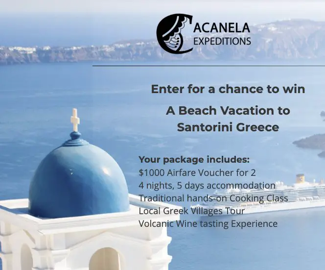 $5,000 Trip for 2 to Santorini, Greece Sweepstakes