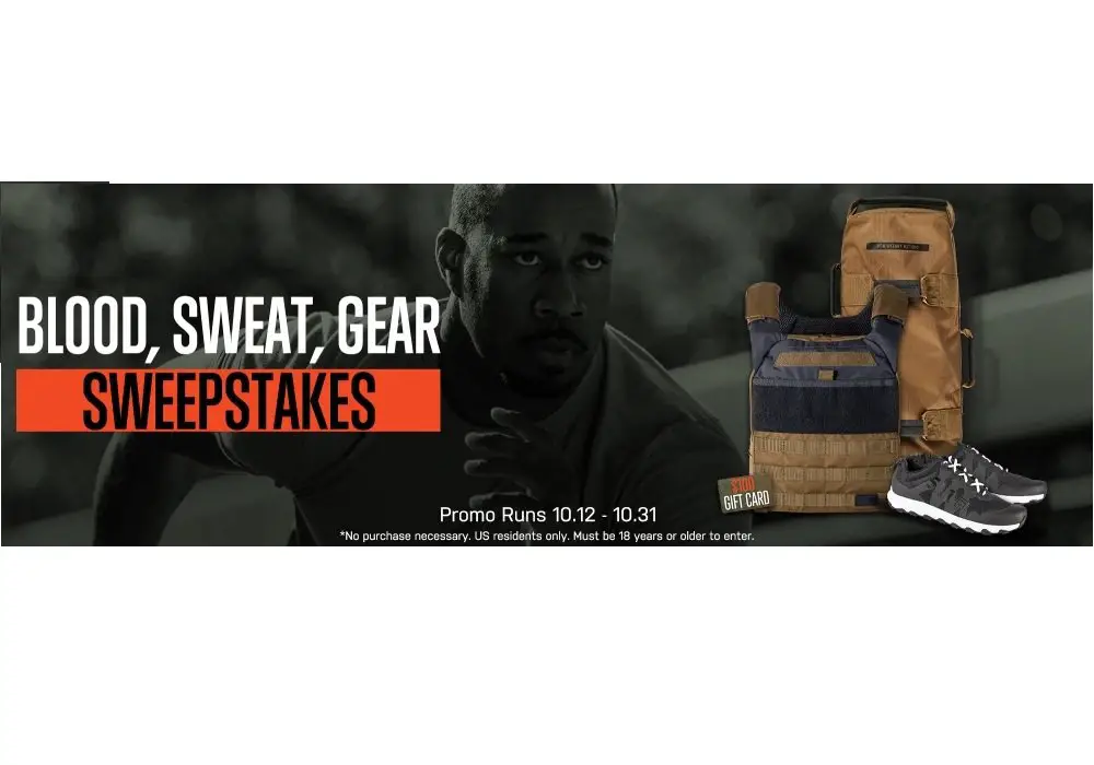 5.11 Tactical Blood, Sweat, Gear Sweepstakes - Win Workout Equipment and a Gift Card