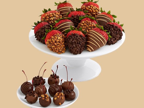 5 winners will eat up this $70 Father's Day Strawberry & Cherry Package from Shari's Berries!