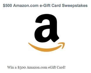 $500 Amazon.com e-Gift Card Sweepstakes