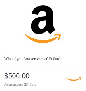 $500 Amazon.com e-Gift Card Sweepstakes