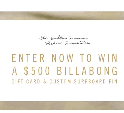 $500 Billabong Gift Card Giveaway