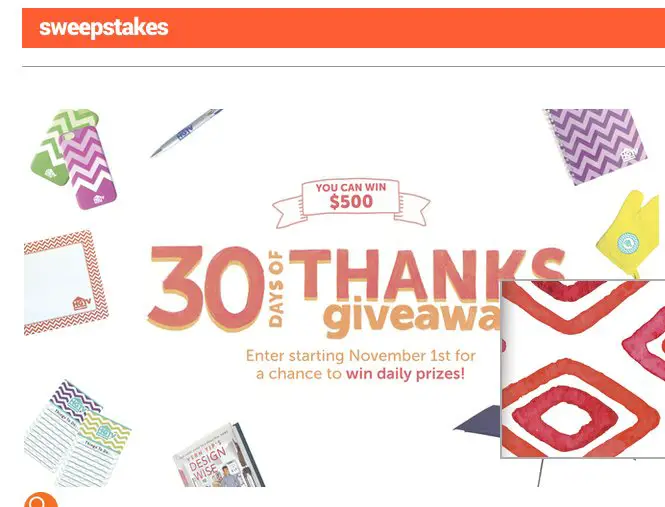 $500 Check, 30 Random Prizes!