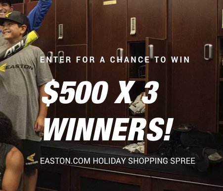 $500 Easton.com Shopping Spree Giveaway