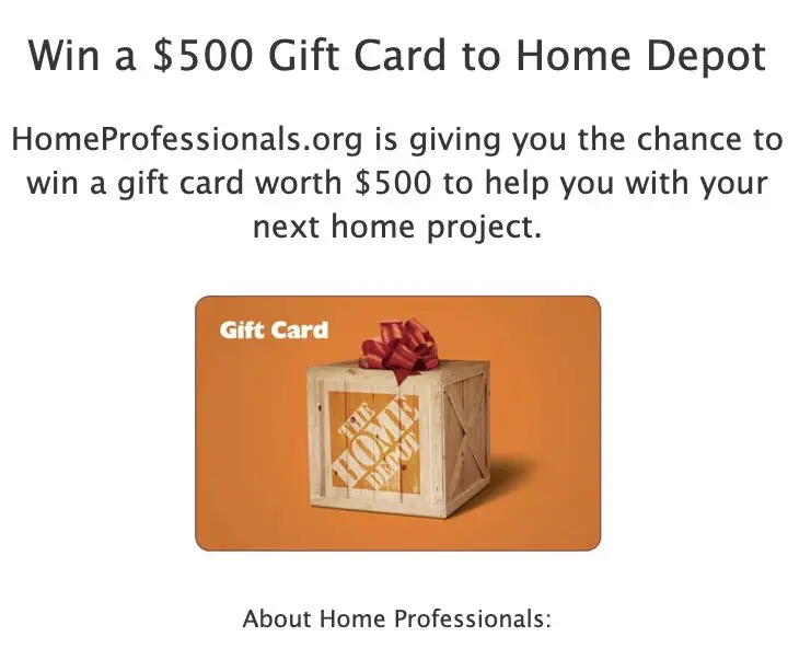 $500 Gift Card: Home Depot