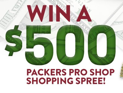 $500 Packers Pro Shop Shopping Spree