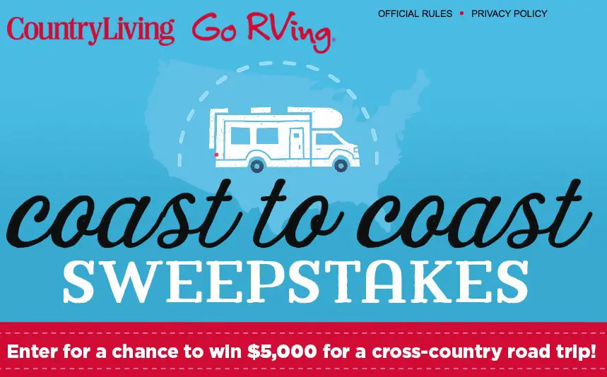 $5000 Country Living Go RVing Sweepstakes has You on the Move!