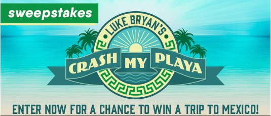 $5313 Luke Bryan Crash My Playa Party Sweepstakes is Rocking!