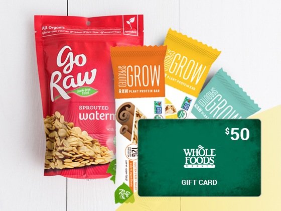 $600 at Stake! Go Raw Prize Package & Whole Foods Market Gift Card!
