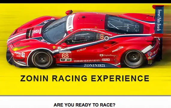 $6000 INSTANT WIN! Zonin Racing Experience Instant Win Game and Sweepstakes