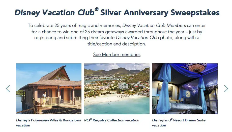 $672,920 Disney Vacation Club Silver Anniversary Sweepstakes!