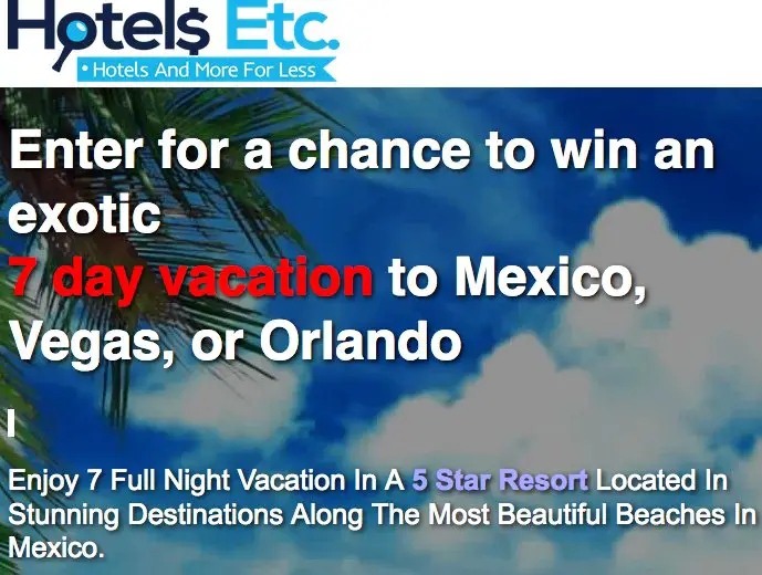 7 Day Vacation Sweepstakes