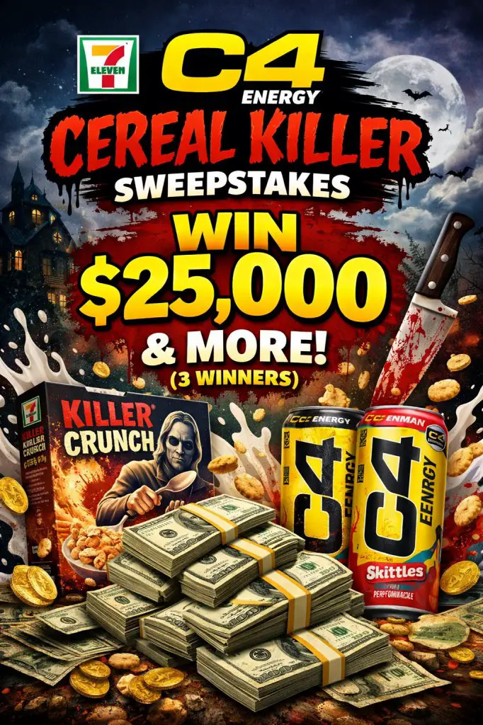 7-Eleven C4 Energy Cereal Killer Sweepstakes – Win $25,000, $15,000 or $10,000 Cash
