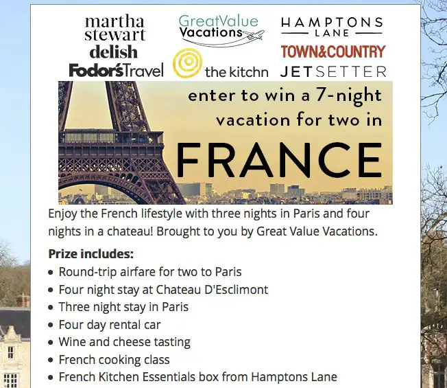7 Night Trip to France for 2!