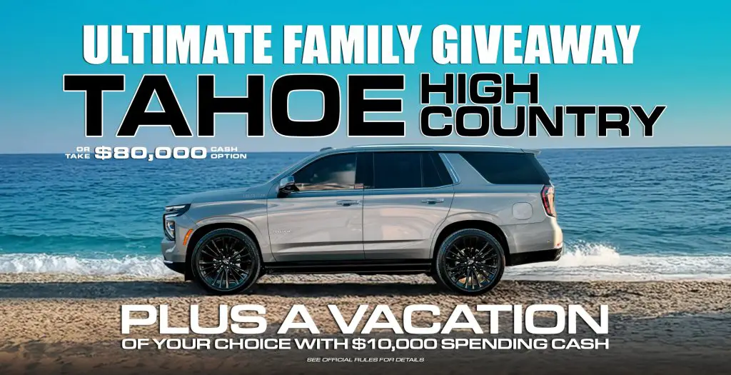 717 Supply 2025 Tahoe High Country #36 Sweepstakes – Win A 2025 Chevrolet Tahoe High Country & More