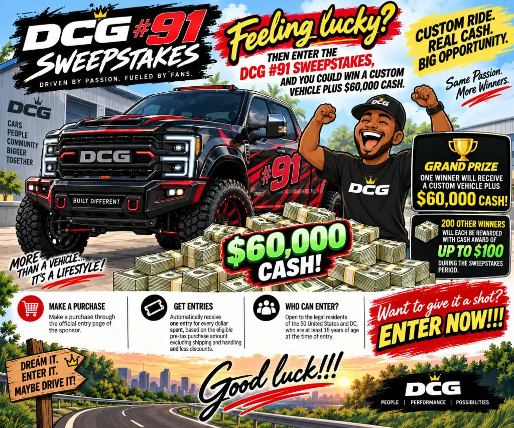 80eighty DCG #91 Sweepstakes – Win A Custom Vehicle + $60,000 Cash