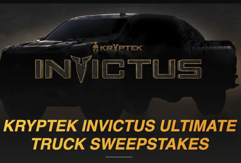 $85,000 Kryptex Invictus Ultimate Truck Sweepstakes