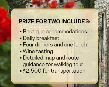 $9,000 Italy Vacation Sweepstakes