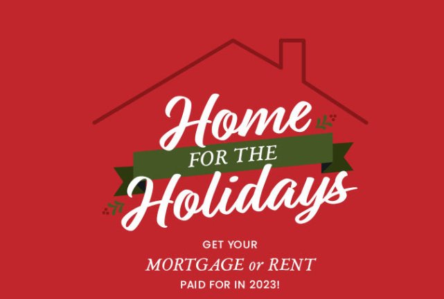 94.9 The Bull & Audience LLC Home For The Holidays 2023 Sweepstakes - Win Free Rent Or Mortgage For A Year