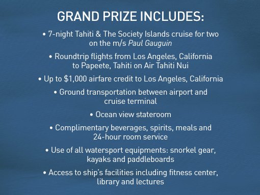 A 7 Night Cruise Sweepstakes