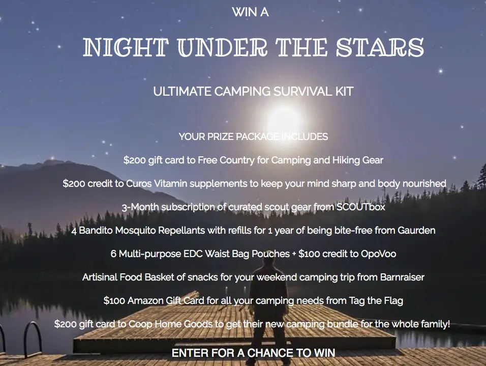 A Night Under The Stars Camping Getaway Sweepstakes