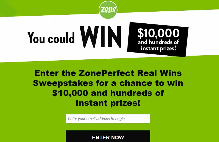 Abbott Laboratories ZonePerfect Real Wins Sweepstakes - Win $10,000 Cash Or 1 Of 200 Instant Win Prizes