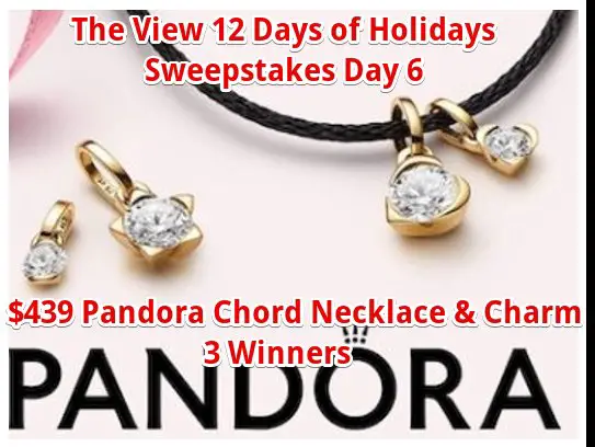 ABC The View 12 Days of Holidays Giveaway Day 6 - $439 Pandora Chord Necklace & Charm; 3 Winners