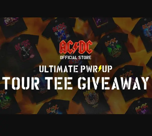 AC/DC Ultimate PWR/UP Tour Tee Giveaway - Win 18 AC/DC 2026 PWR/UP North American Tour T-shirts