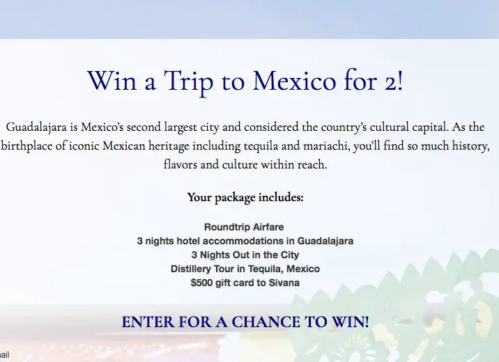 Acanela Mexico Sweepstakes