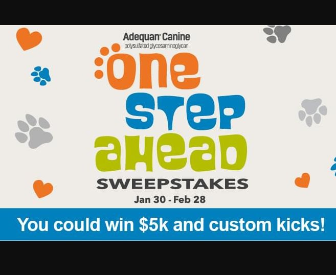 Adequan Canine One Step Ahead Sweepstakes - Win $5,000 + Custom Nike Shoes