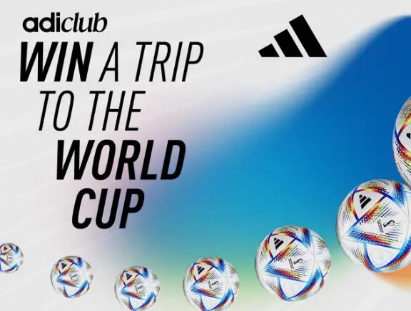 Adidas adiClub Win A Trip To The World Cup Sweepstakes - Win A Trip To Qatar 2022