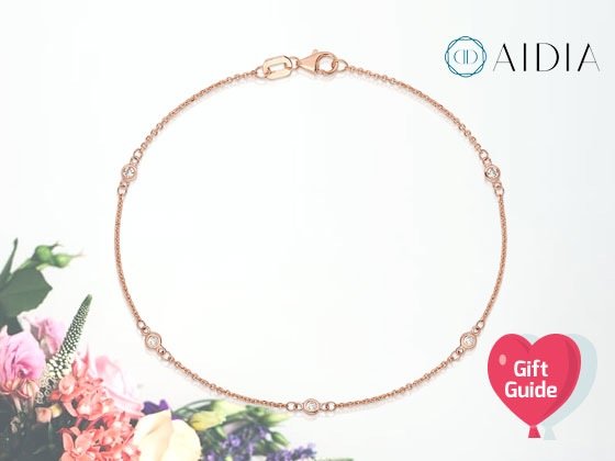 AIDIA Rose Gold Station Bracelet with Diamonds Sweepstakes