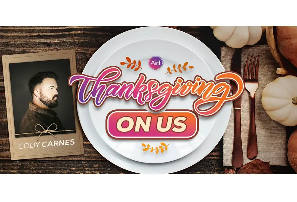 Air1 Thanksgiving On Us Sweepstakes - Win a 65" Smart TV, Food, Decorations & More