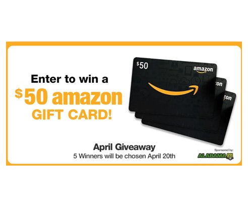 Alabama 811 Giveaway - Win a $50 Amazon Gift Card (5 Winners)