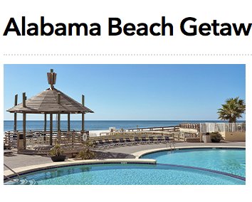 Alabama Beach Getaway Sweepstakes
