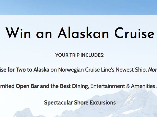 Alaska Cruise Sweepstakes